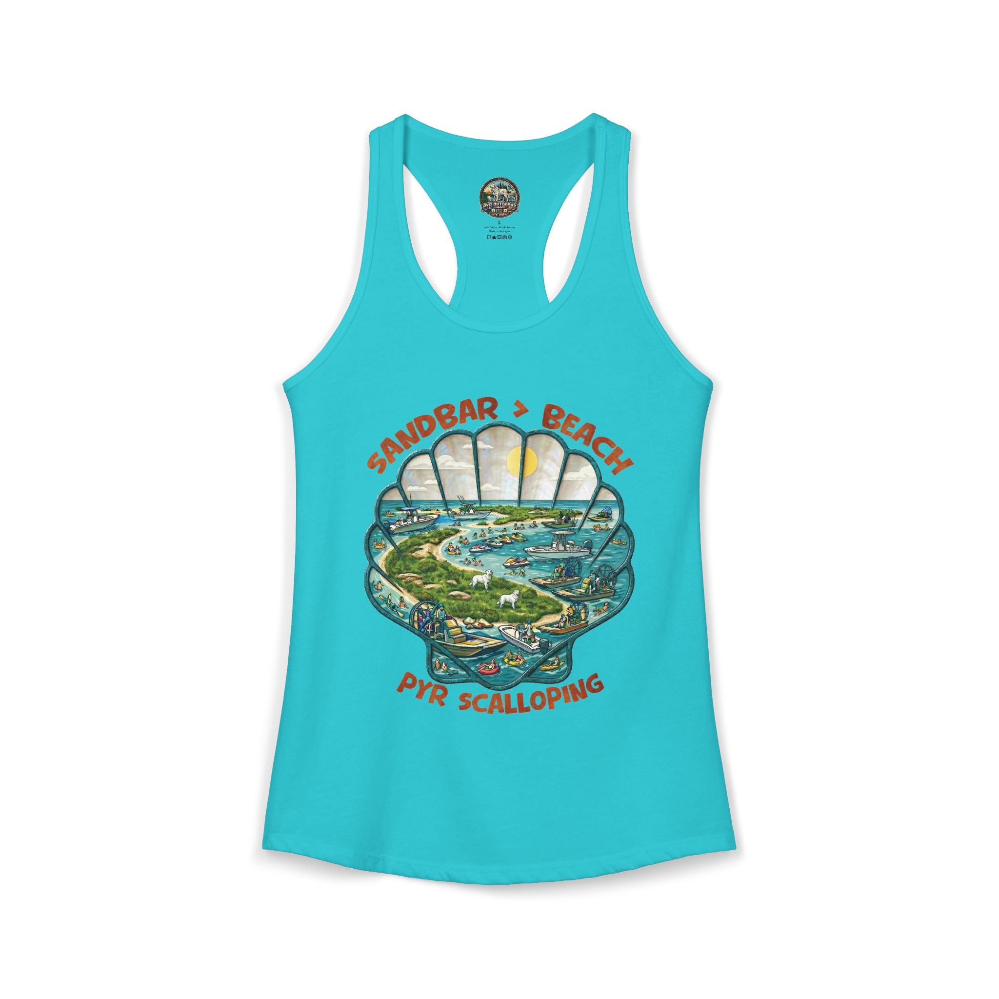 Pyr Scalloping Sandbar>Beach Women's Racerback Tank