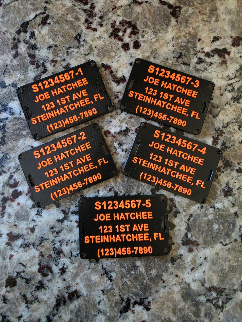 5 Custom Printed Crab Trap Tags