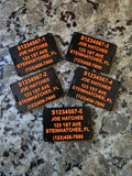 5 Custom Printed Crab Trap Tags
