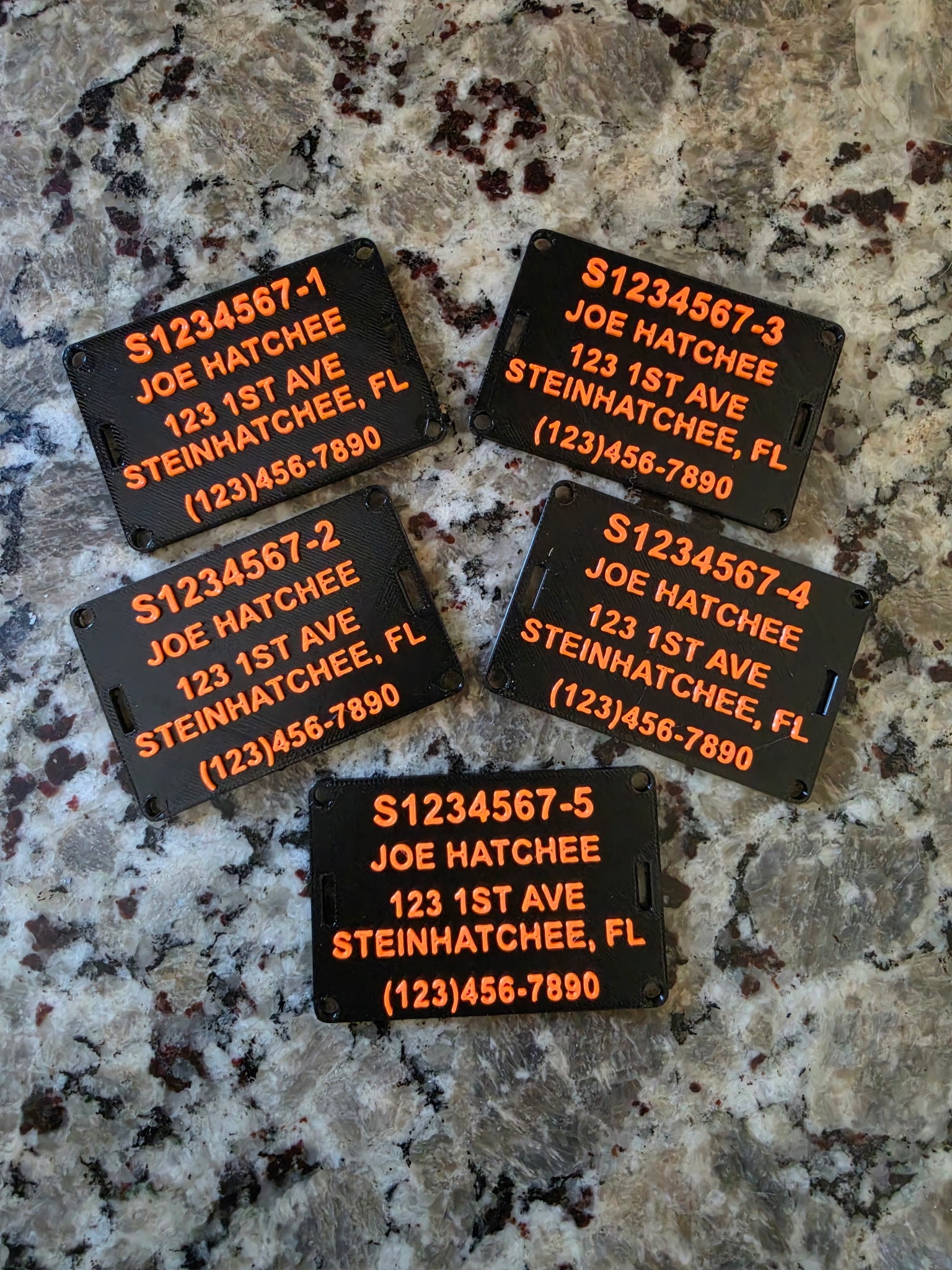 5 Custom Printed Crab Trap Tags