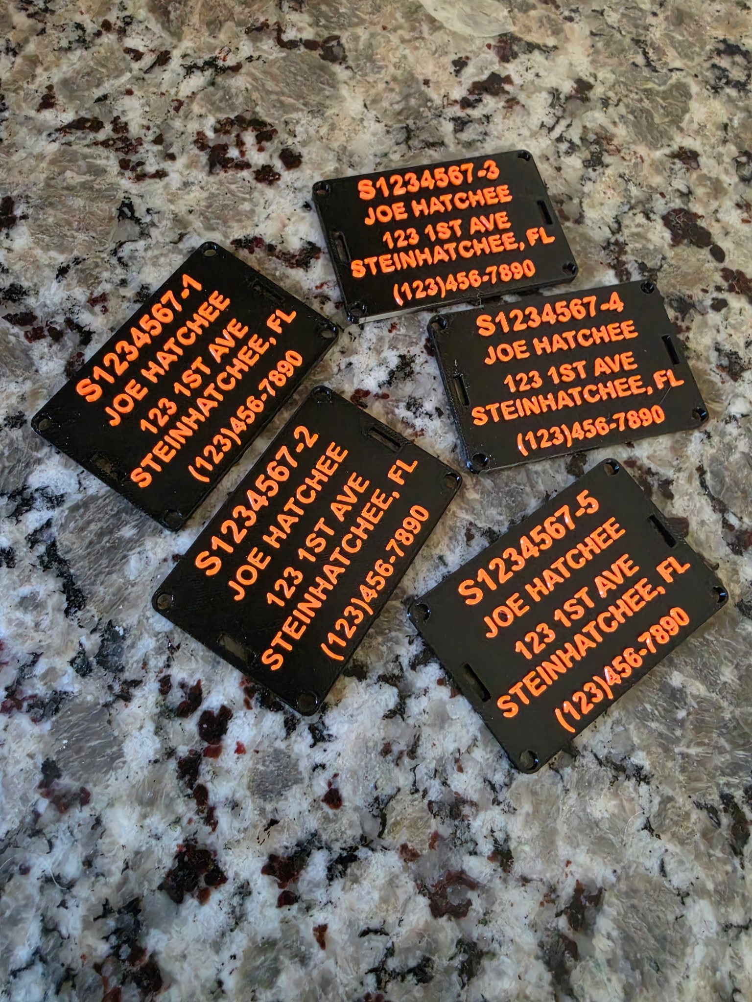 5 Custom Printed Crab Trap Tags